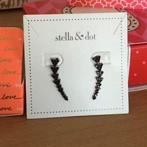 Stella and Dot Pave Triangle Ear Climber- Hematite Earrings